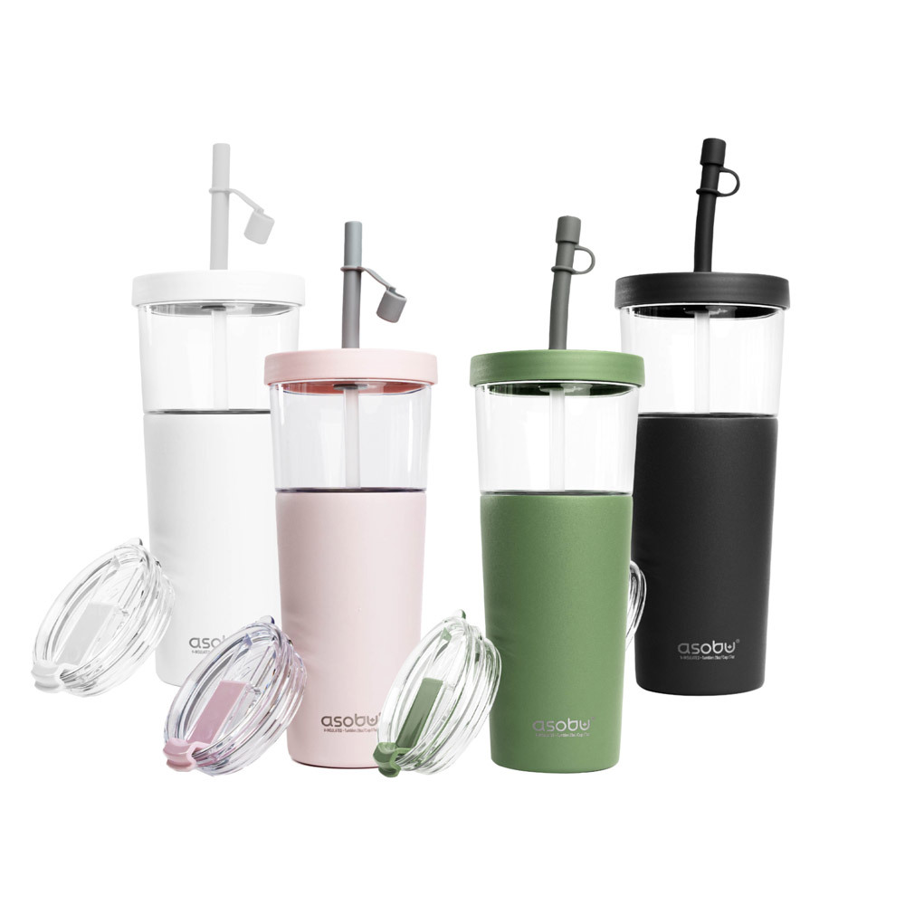 [아소부] 빨대텀블러 앤 스테인레스컵 2IN1 마리나 845ml