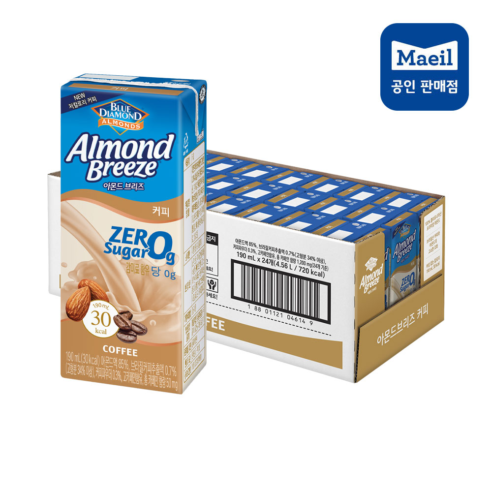 [매일유업] 아몬드브리즈 커피 제로슈거 190ml 24팩 / 48팩