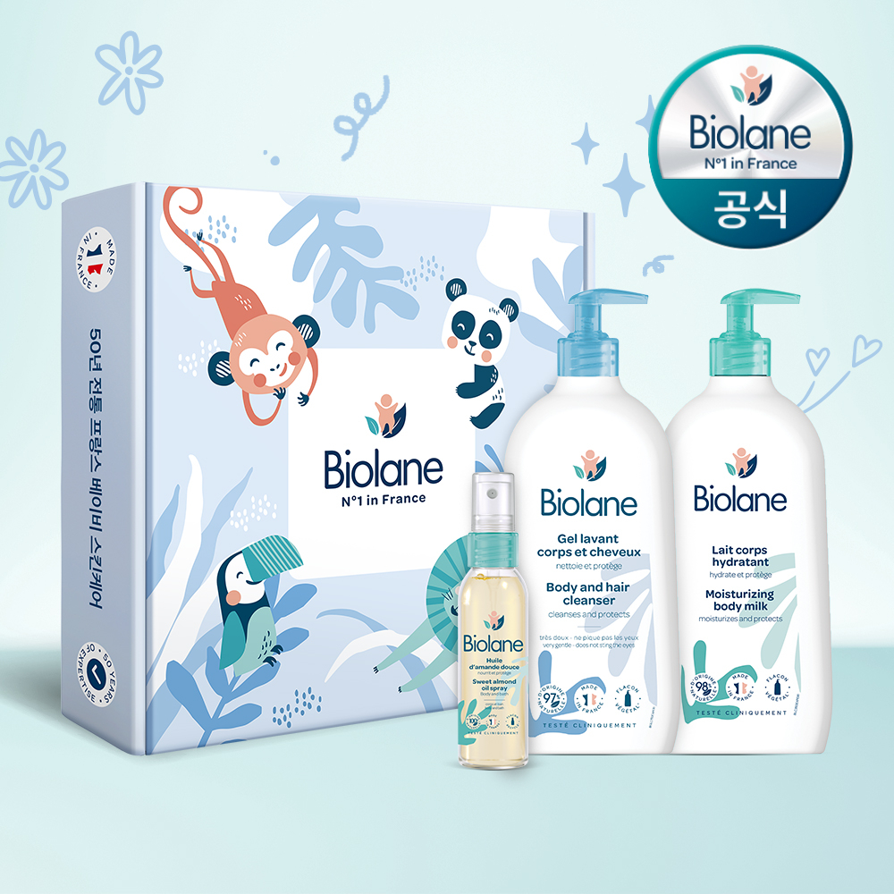 [비올란] 선물세트 (바디앤헤어 클렌저 350ml+바디밀크 350ml+아몬드 오일 75ml+선물포장+쇼핑백 증정)