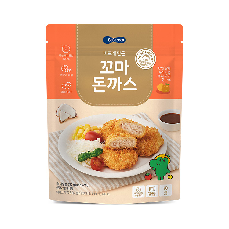 [베베쿡] 바르게 만든 꼬마 돈까스 2개