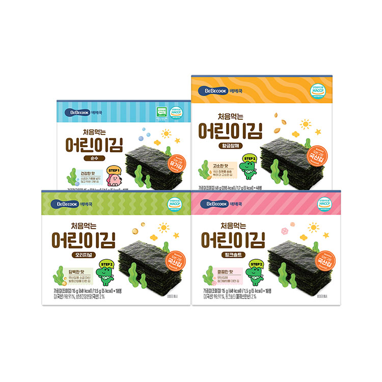 [베베쿡] 어린이김 (순수/오리지널/핑크솔트) 3박스