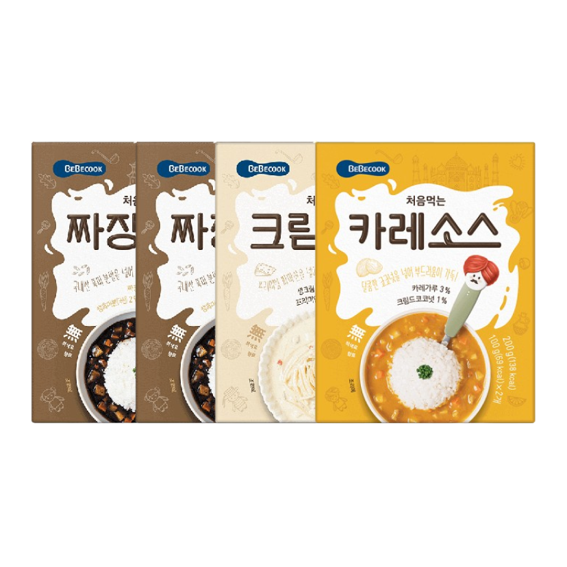 [베베쿡] 처음먹는 덮밥소스 4종 (크림+짜장+카레)