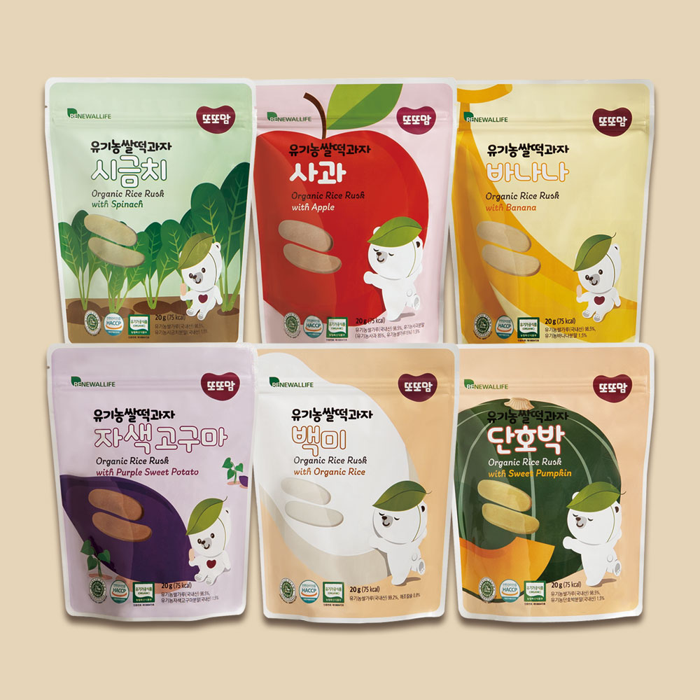 [또또맘] 유기농 쌀떡과자 떡뻥 6종세트