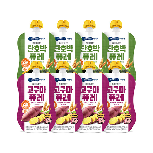 [베베쿡] 처음먹는 야채퓨레 8개입 (고구마/단호박)