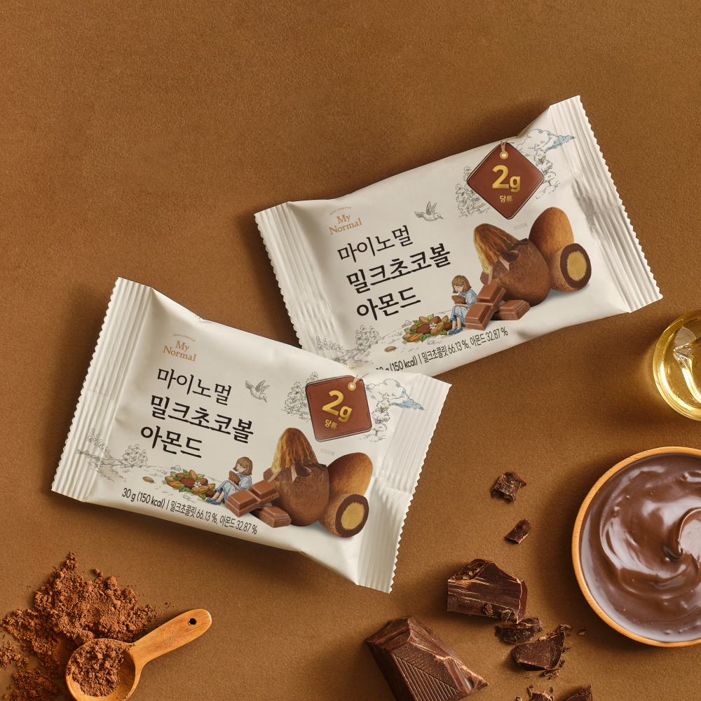 [마이노멀] 저당 밀크초코볼 아몬드 30gX5봉입
