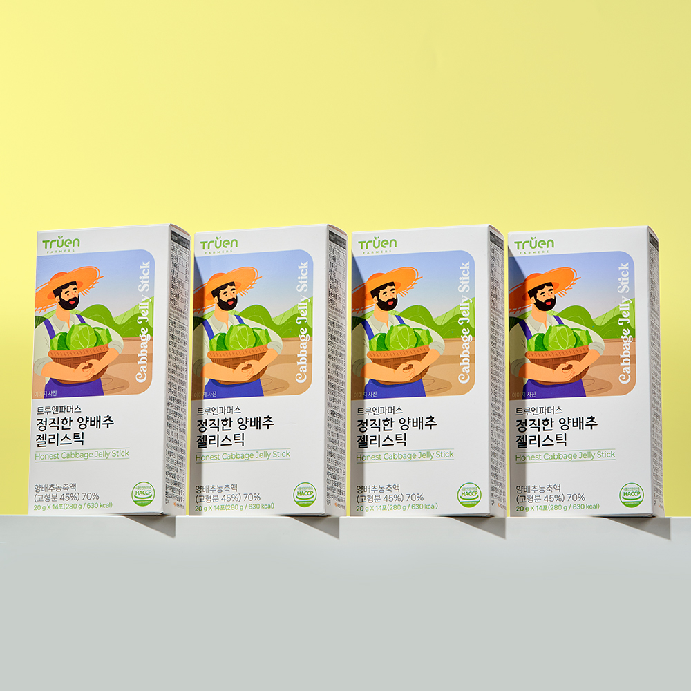 [트루엔파머스] 정직한 양배추 젤리스틱 (20g x 14포) 4박스+마켓백 증정