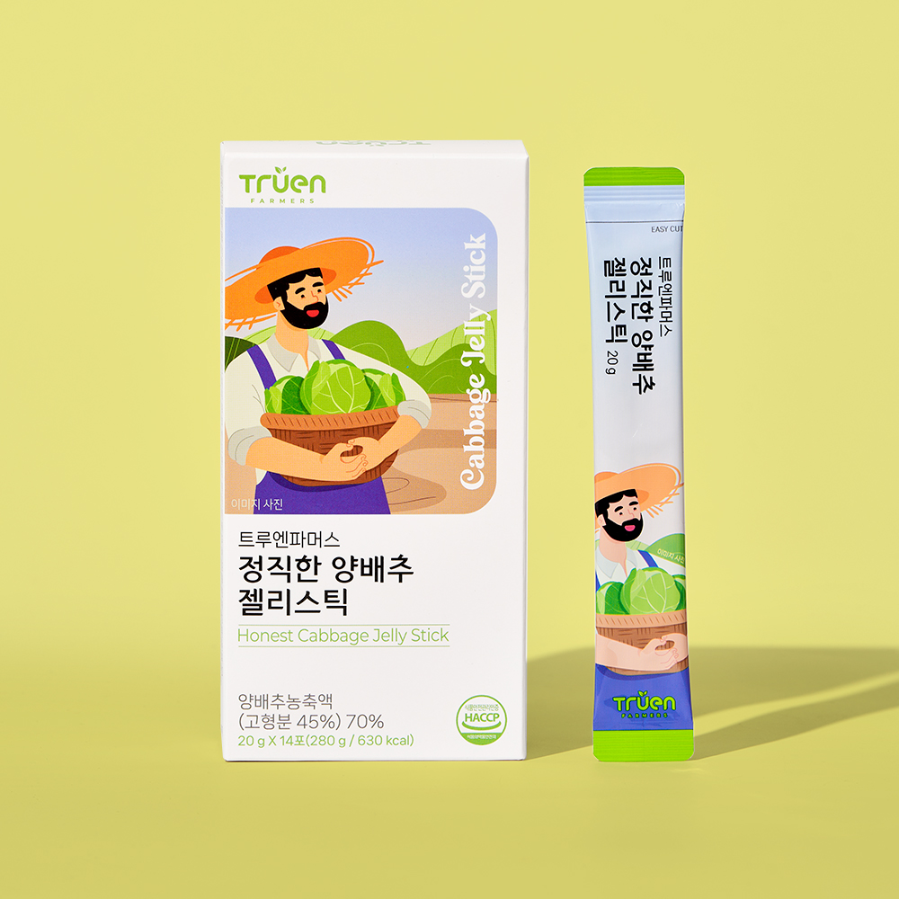 [트루엔파머스] 정직한 양배추 젤리스틱 (20g x 14포)+마켓백 증정