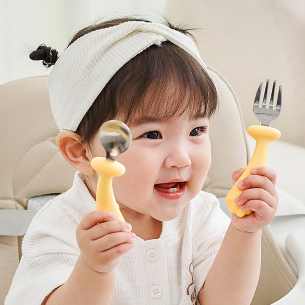 [퍼기] 휘어지는 이유식 스텐 스푼포크