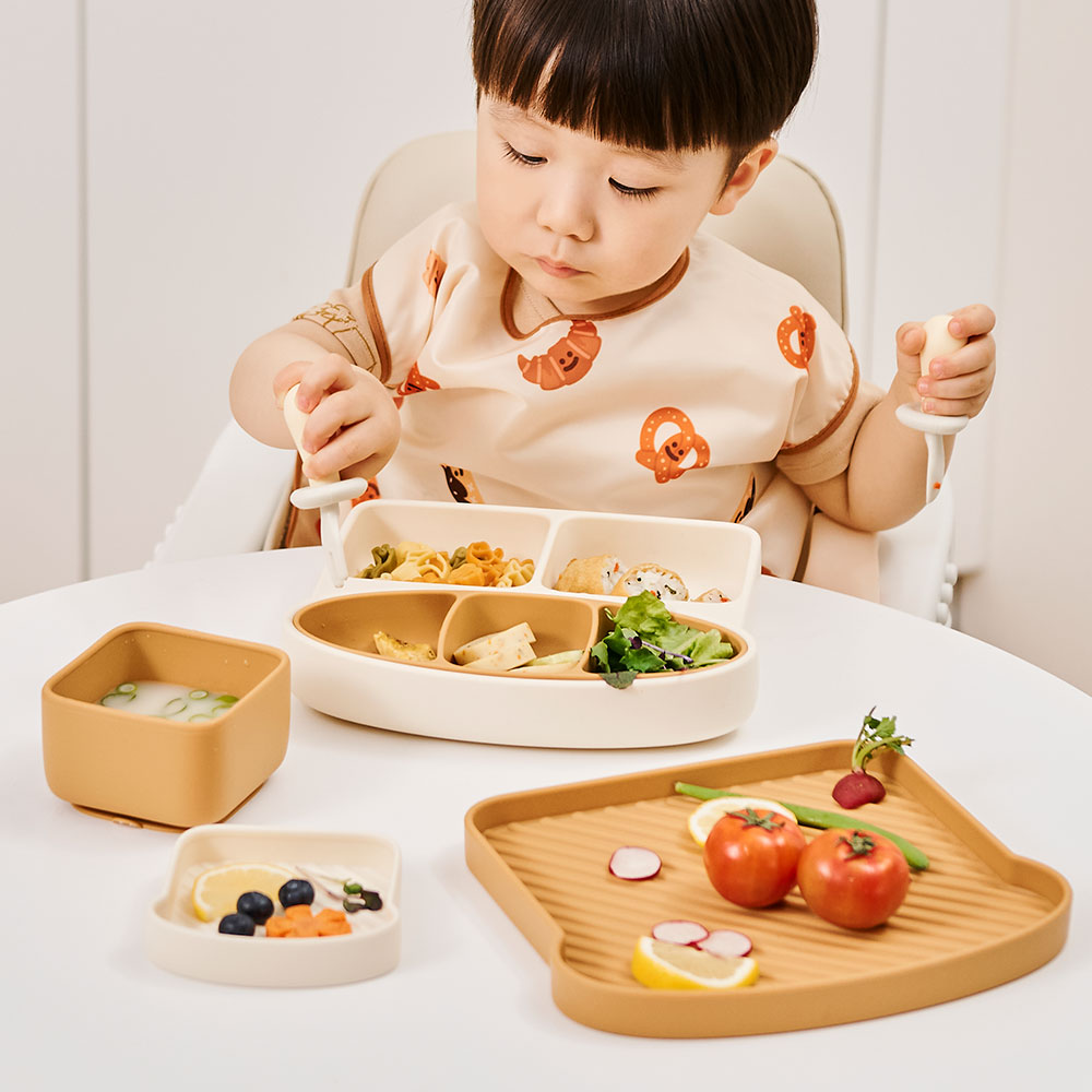 [퍼기] 식빵 실리콘 흡착식판 + 식빵 흡착볼 세트