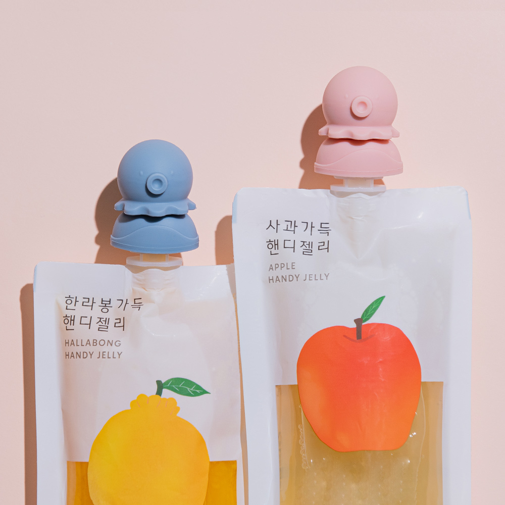 [퍼기] 유아 이유식 파우치토퍼 흘림방지 문어캡 2P
