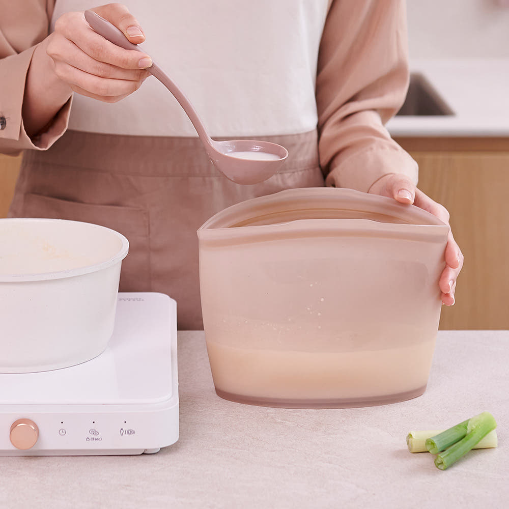 [퍼기] 3중 밀폐 실리콘 지퍼백 1500ml