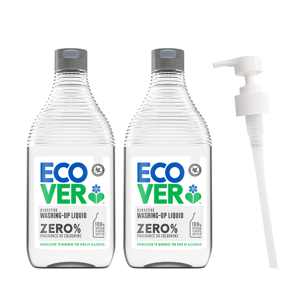 [에코버] 제로 저자극 주방세제 무향 450ml 2개 + 펌프